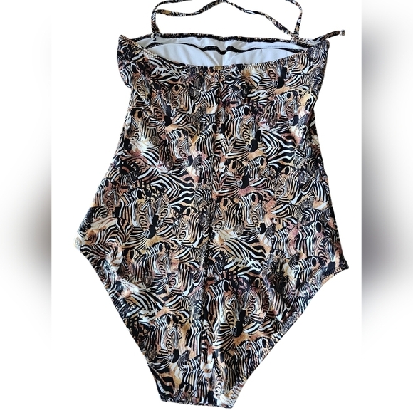 PHAX one piece Swimsute  removable straps Tummy control zibra-tiger print M/34 - Picture 4 of 10